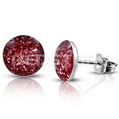 Oceľové náušnice s trblietkami SS1027